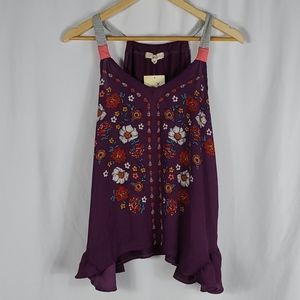 Rewind | Floral Printed Ruffle Tank Top